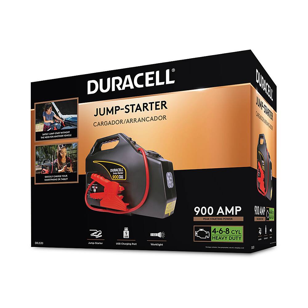 Duracell 900 Amp Portable Jump Starter with Air Compressor Black
