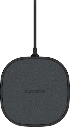 Front. mophie - 15W Wireless Charging Pad - Black.