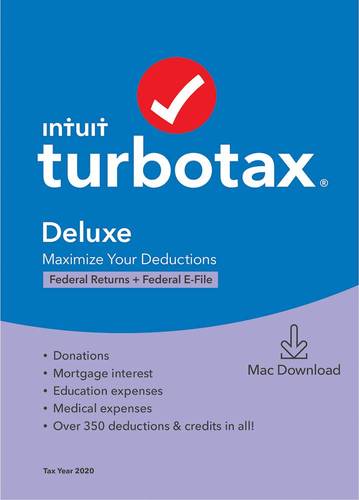 Intuit - TurboTax Deluxe Federal + E-File 2020 (1-User) - Mac [Digital]
