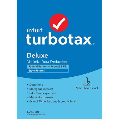 Intuit - TurboTax Deluxe Federal + E-File + State 2020 (1-User) - Mac [Digital]