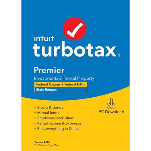 Intuit - TurboTax Premier Federal + E-File + State 2020 (1-User) - Windows [Digital]