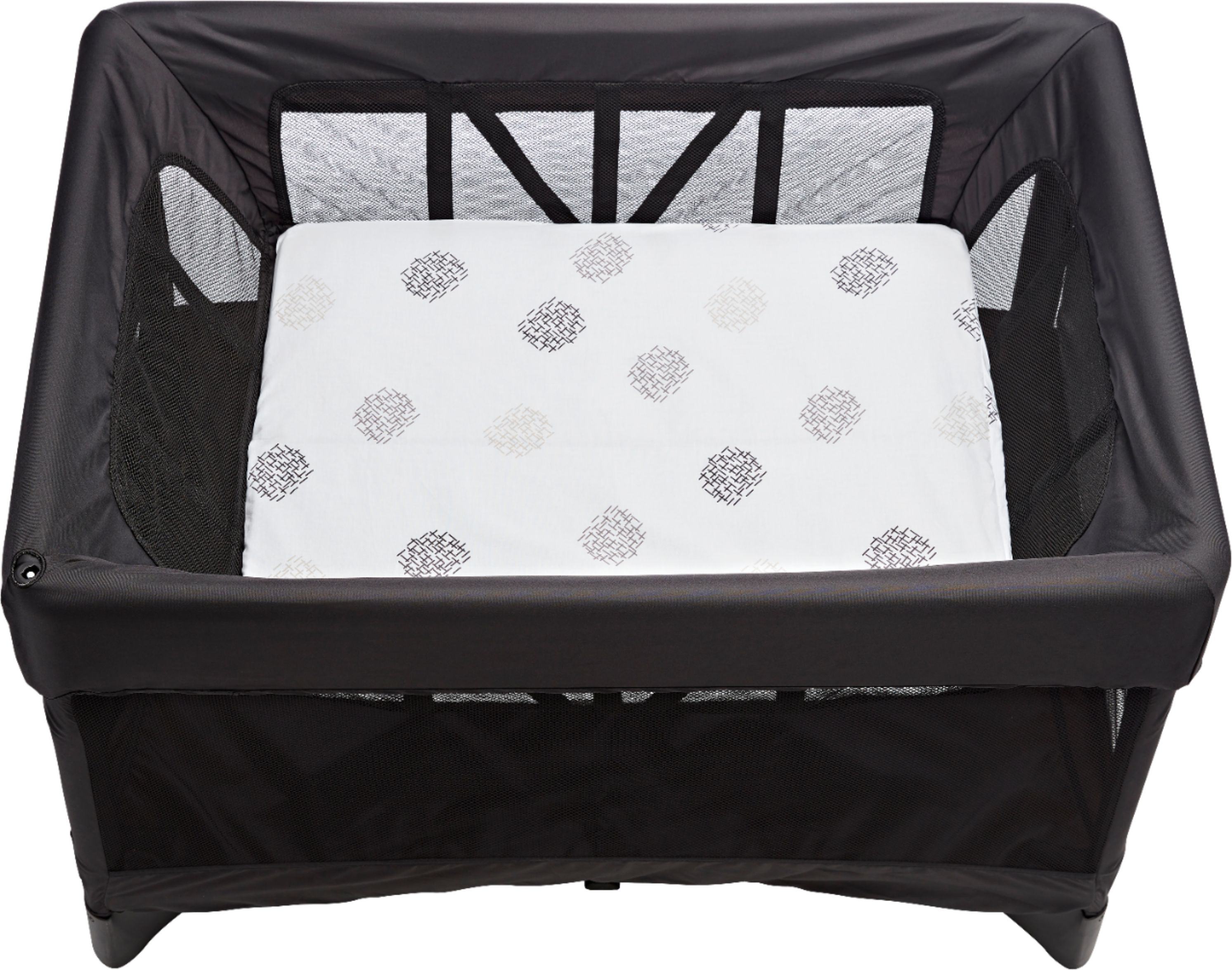 Left View: 4moms - breeze® plus cotton bassinet sheet - White