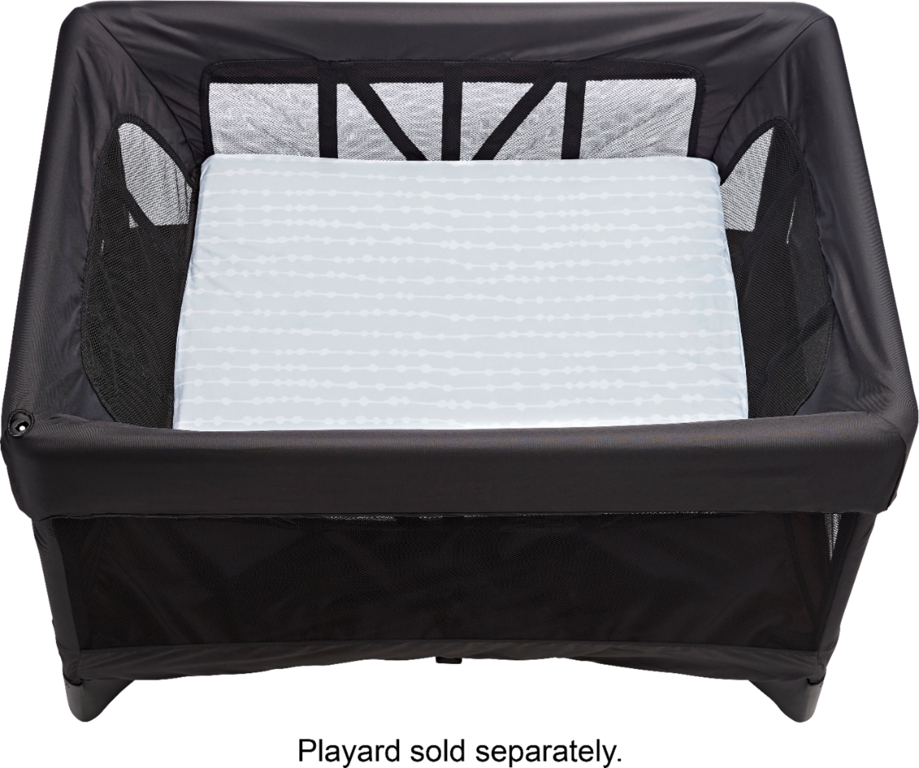 Left View: 4moms - breeze® plus waterproof bassinet sheet - Grey