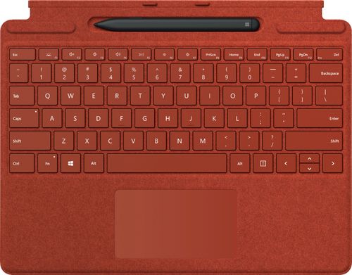 Microsoft - Surface Pro X Signature Keyboard with Slim Pen - Poppy Red