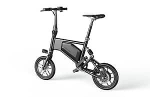 Glarewheels - X5 Electric Bike Urban Fashion Foldable w/20 mile Operating Range with pedal assist & 15mph Max Speed - Black - Front_Zoom