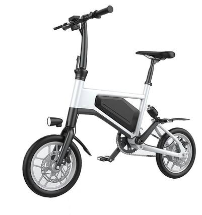Front. Glarewheels - X5 Electric Bike Urban Fashion Foldable w/20 mile Operating Range with pedal assist & 15mph Max Speed - White.