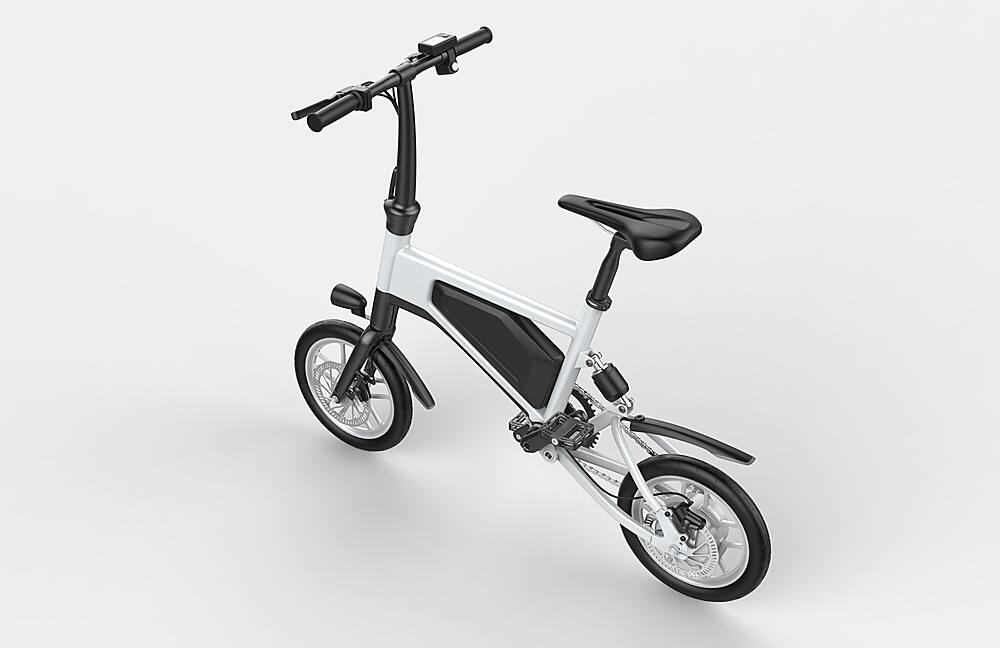 Alt View 14. Glarewheels - X5 Electric Bike Urban Fashion Foldable w/20 mile Operating Range with pedal assist & 15mph Max Speed - White.
