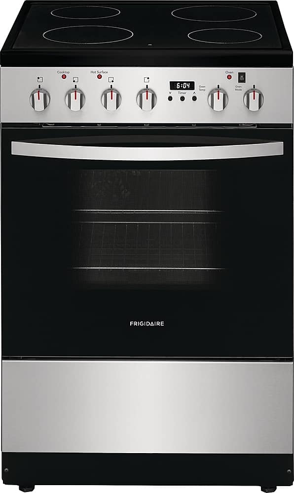 Frigidaire - 1.9 Cu. Ft. Freestanding Electric Range with Smoothtop and Hidden Bake Element - Stainless Steel - Front_Zoom
