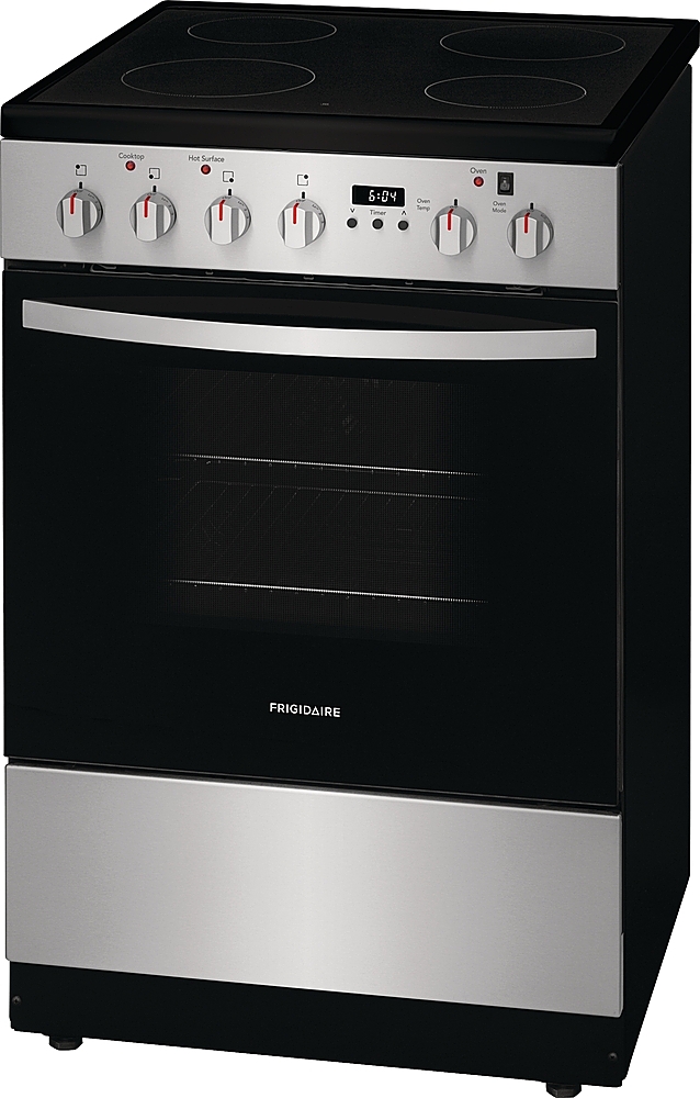 Left View: Frigidaire - 1.9 Cu. Ft. Freestanding Electric Smoothtop Range - Stainless steel
