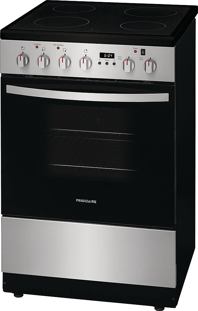 Left. Frigidaire - 1.9 Cu. Ft. Freestanding Electric Smoothtop Range - Stainless Steel.