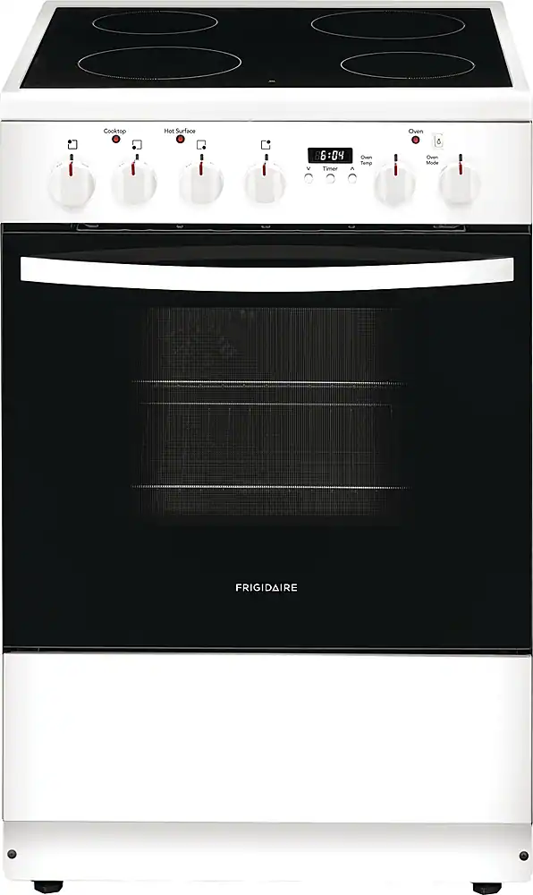 Frigidaire - 1.9 Cu. Ft. Freestanding Electric Range with Smoothtop and Hidden Bake Element - White