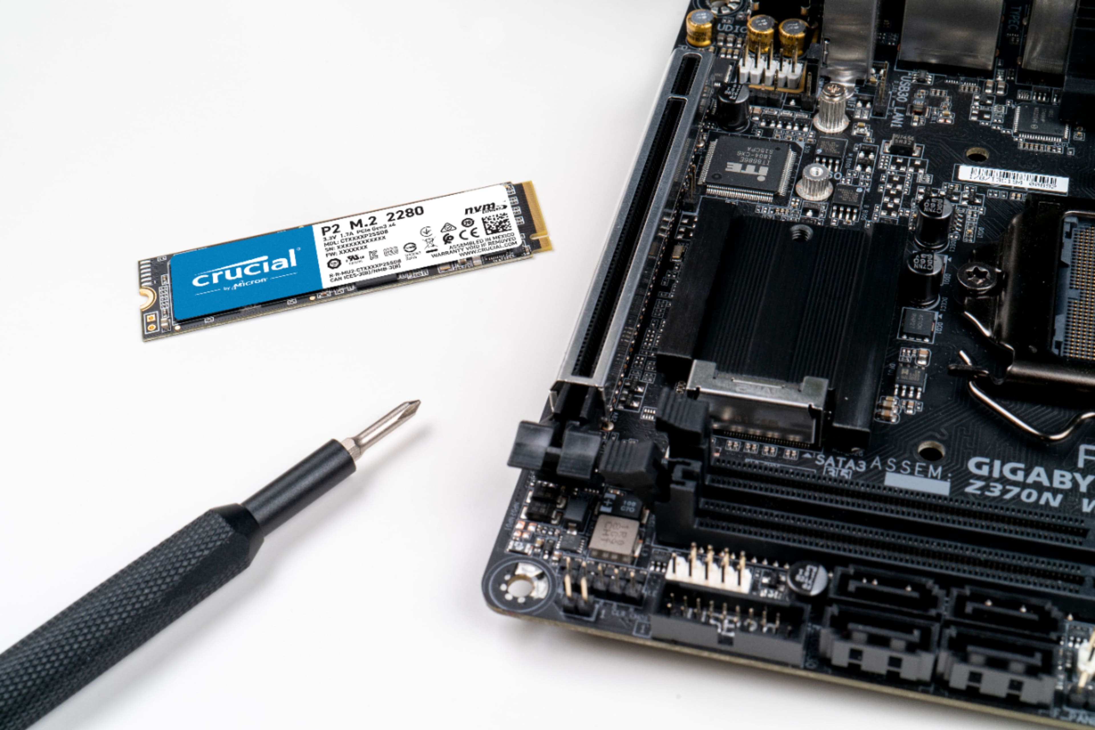 Alt View 12. Crucial - P2 500GB Internal SSD PCIe Gen 3 x4 - Black.