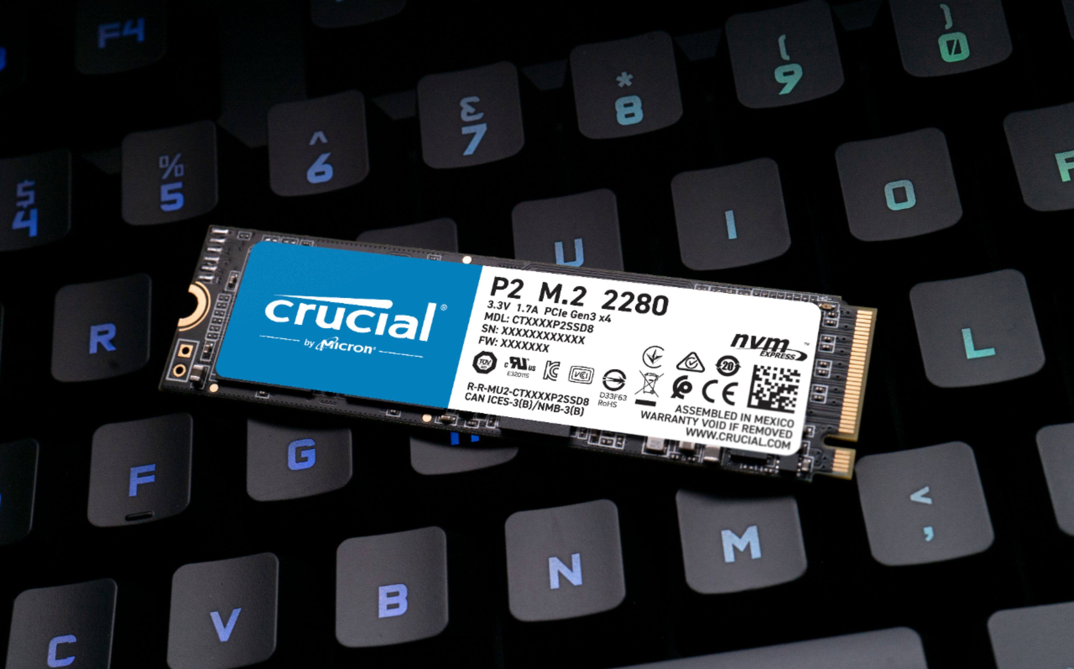 Alt View 15. Crucial - P2 500GB Internal SSD PCIe Gen 3 x4 - Black.
