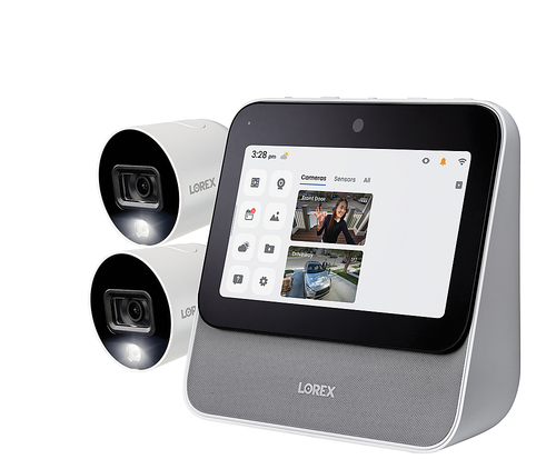 Lorex - Smart Home Security Center with two 1080p Wi-Fi Cameras - White