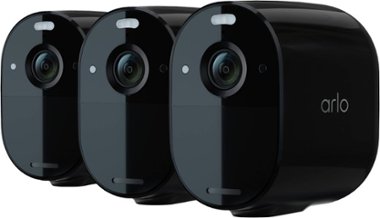 Arlo - Essential Spotlight Camera – Indoor/Outdoor Wire-Free 1080p Security Camera (3-pack) - Black - Front_Zoom