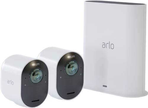 Arlo - Ultra 2 Spotlight Camera – Indoor/Outdoor 4K Wire-Free Security Camera with Color Night Vision (2 Camera System) - White