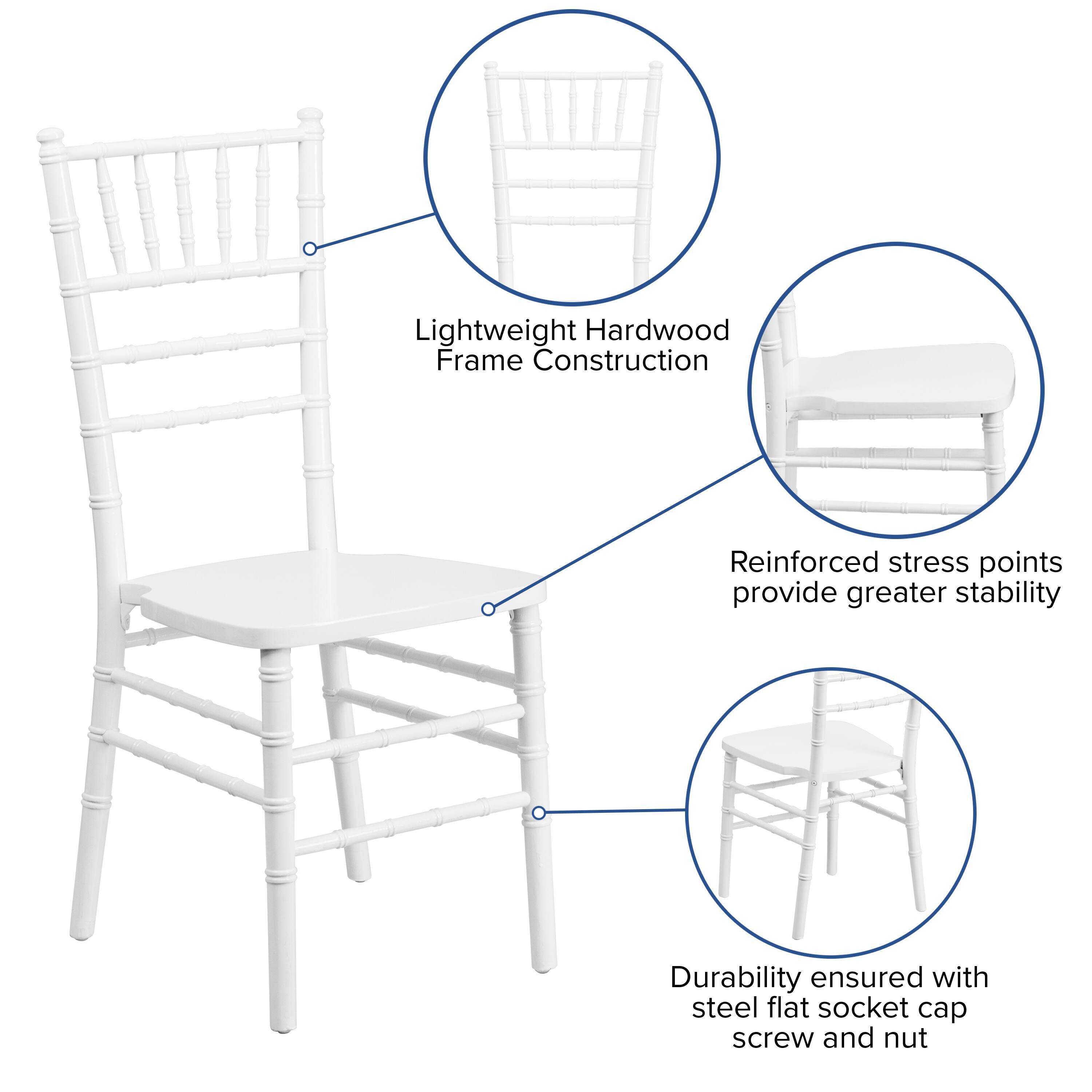 Lightweight Hardwood Frame Construction  
Reinforced stress points provide greater stability  
Durability ensured with steel flat socket cap screw and nut