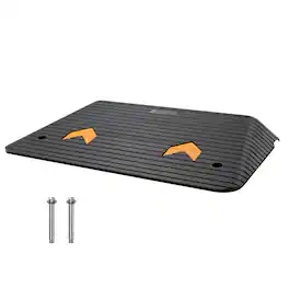 VEVOR - Upgraded Rubber Threshold Ramp,3.5" Rise Door Ramp with 1 Channel,Natural Rubber Car Ramp with Non-Slip Textured Surface - Black