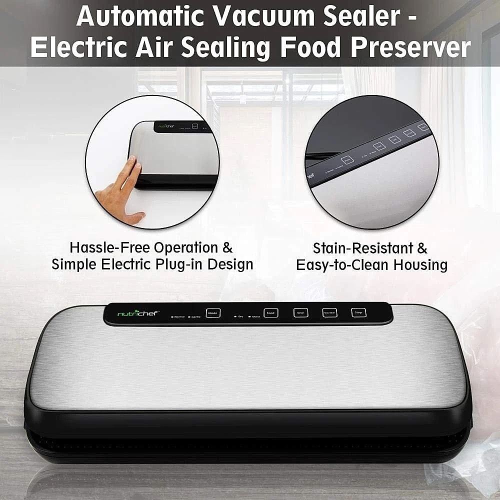 Nutrichef Vacuum Sealer | Automatic Vacuum Air Sealing System for Food