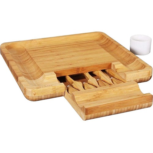 NutriChef Bamboo Cheese Cutting Board PKCZBD10 - Natural - Natural