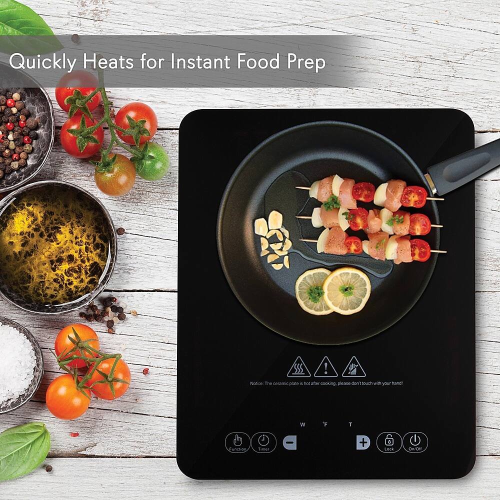 NutriChef 14.2 in Electric Cooktop 1 Elements Temperature Control, Non