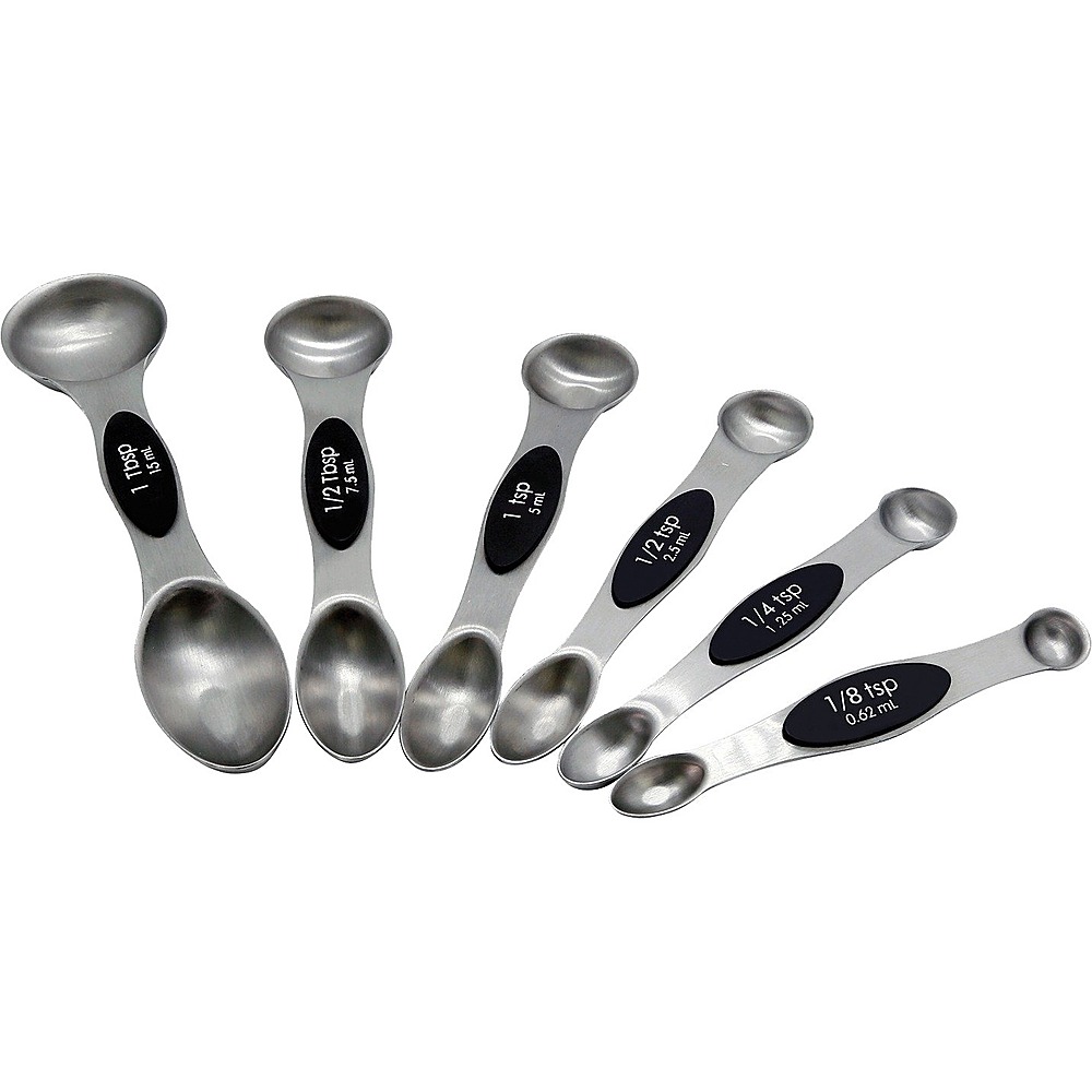 NutriChef NCMMS8 6-Piece Magnetic Measuring Spoon Set Stainless Steel Stackable 