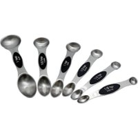 NutriChef 6-Piece Magnetic Measuring Spoon NCMMS8 - Stainless Steel - Stainless Steel - Angle_Zoom