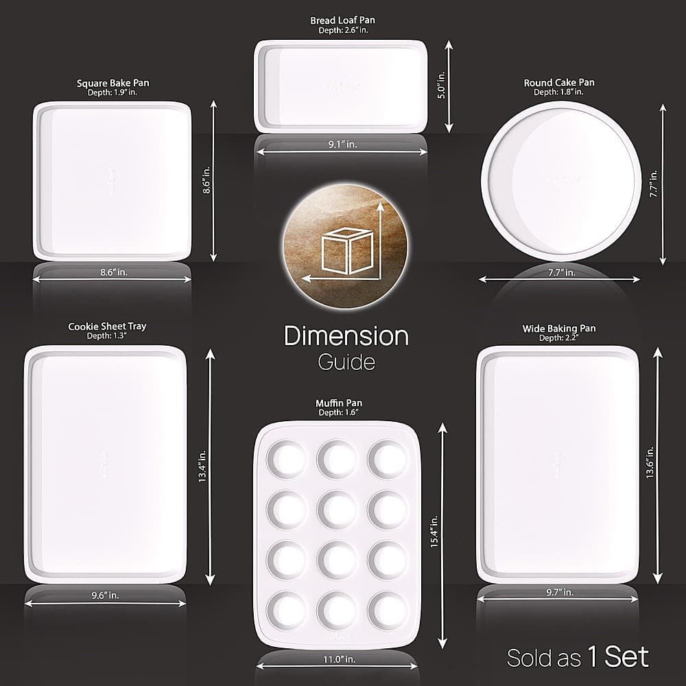 Alt View 21. NutriChef - 6-Piece Kitchen Oven Baking Pans NCBK6CT5 - Green, White - Green/White.