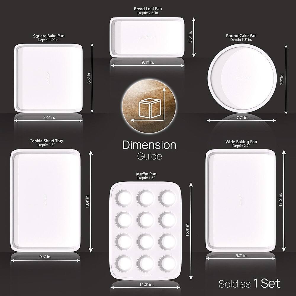 Alt View 21. NutriChef - 6-Piece Kitchen Oven Baking Pans NCBK6CT5 - Green, White - Green/White.