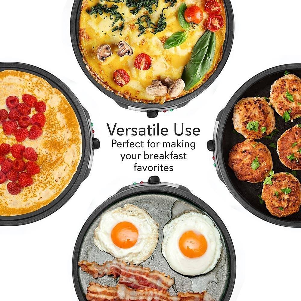 Alt View 21. NutriChef - Electric Crepe Maker / Griddle, Hot Plate Cooktop - Black - Black.