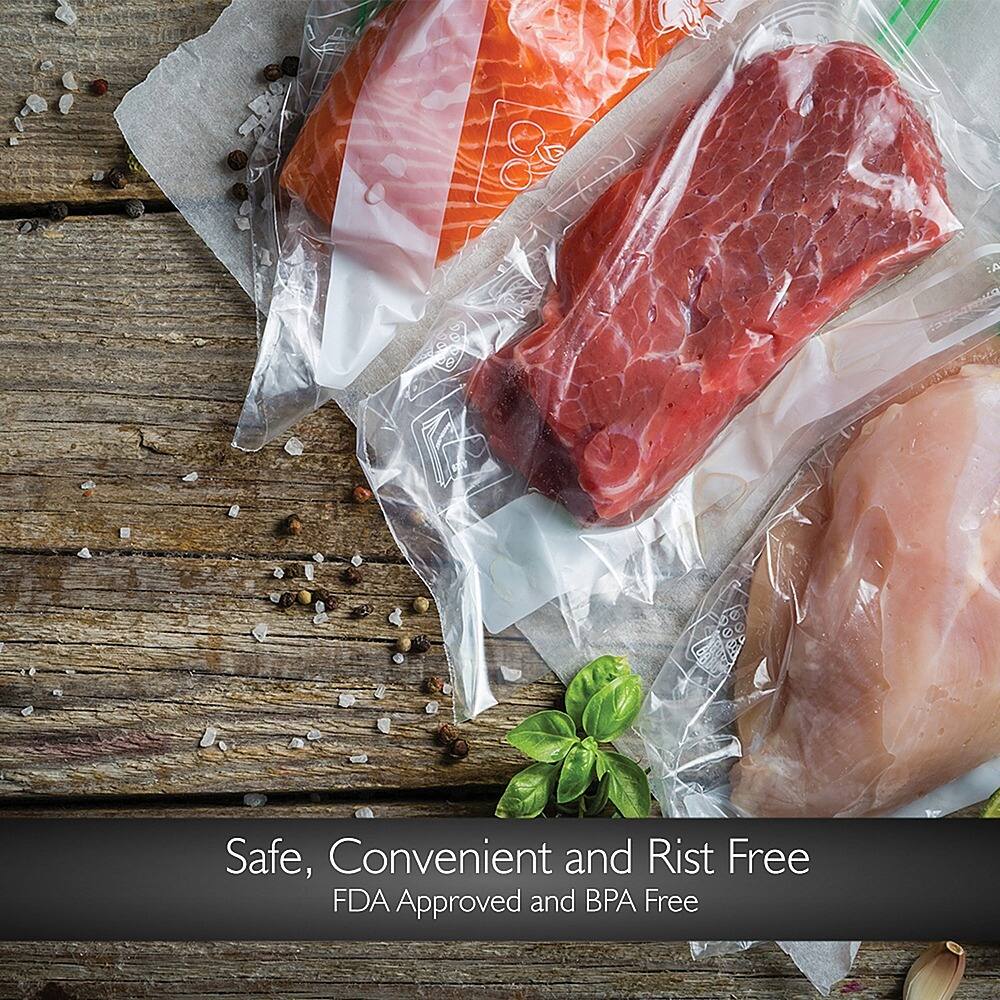 Alt View 19. NutriChef - Vacuum Sealer Food Storage Rolls 8" X 50' PRTPKVS12RL - Clear - Clear.