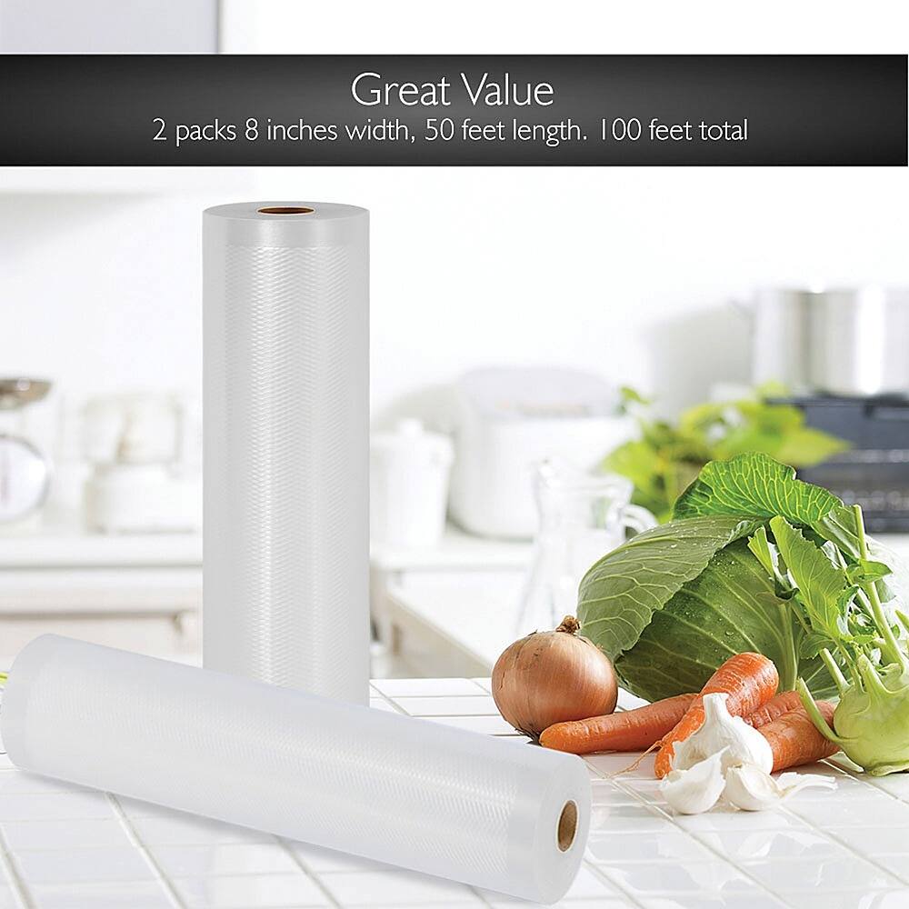 Alt View 20. NutriChef - Vacuum Sealer Food Storage Rolls 8" X 50' PRTPKVS12RL - Clear - Clear.