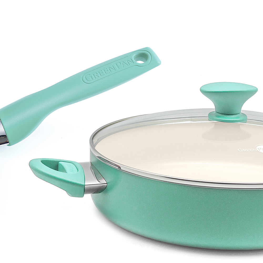 GreenPan Rio Healthy Ceramic Nonstick 16 Piece Cookware Pots and Pans Set  in Turquoise CC002482-001 - The Home Depot