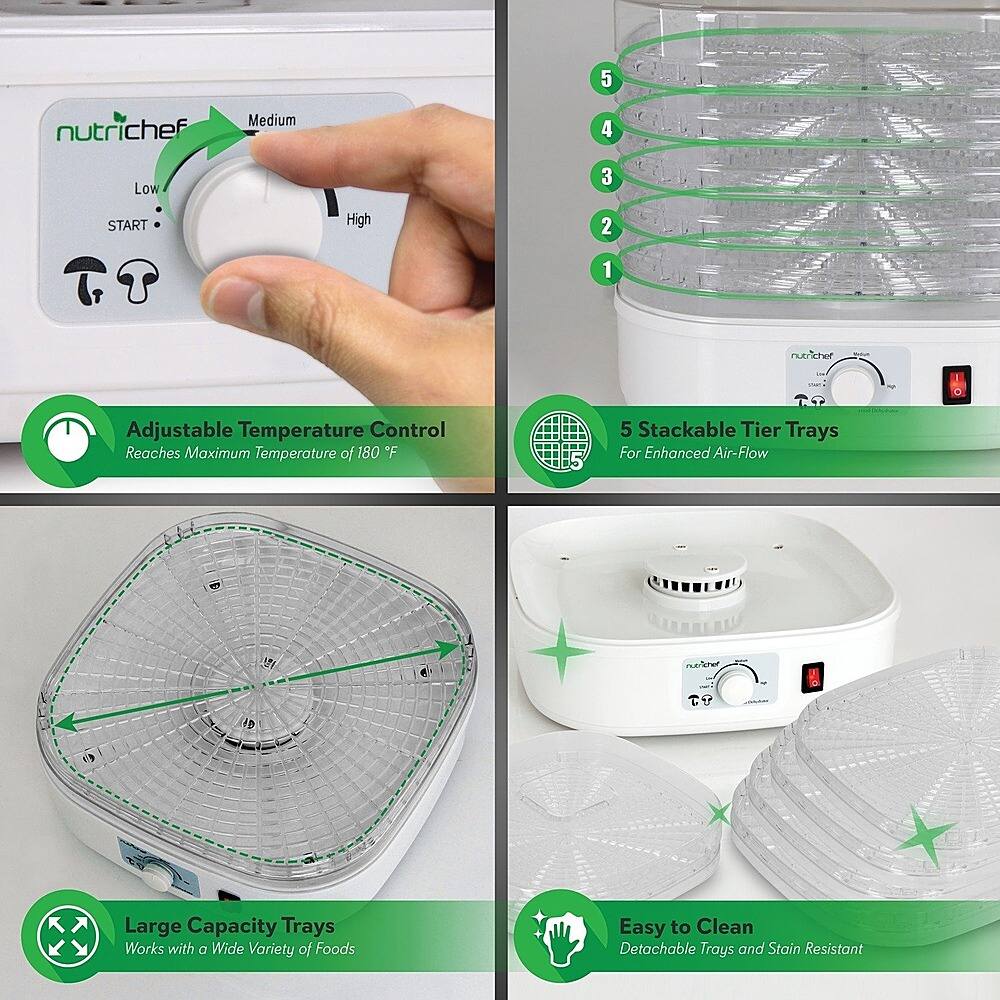 Alt View 23. NutriChef - Food Dehydrator - White.