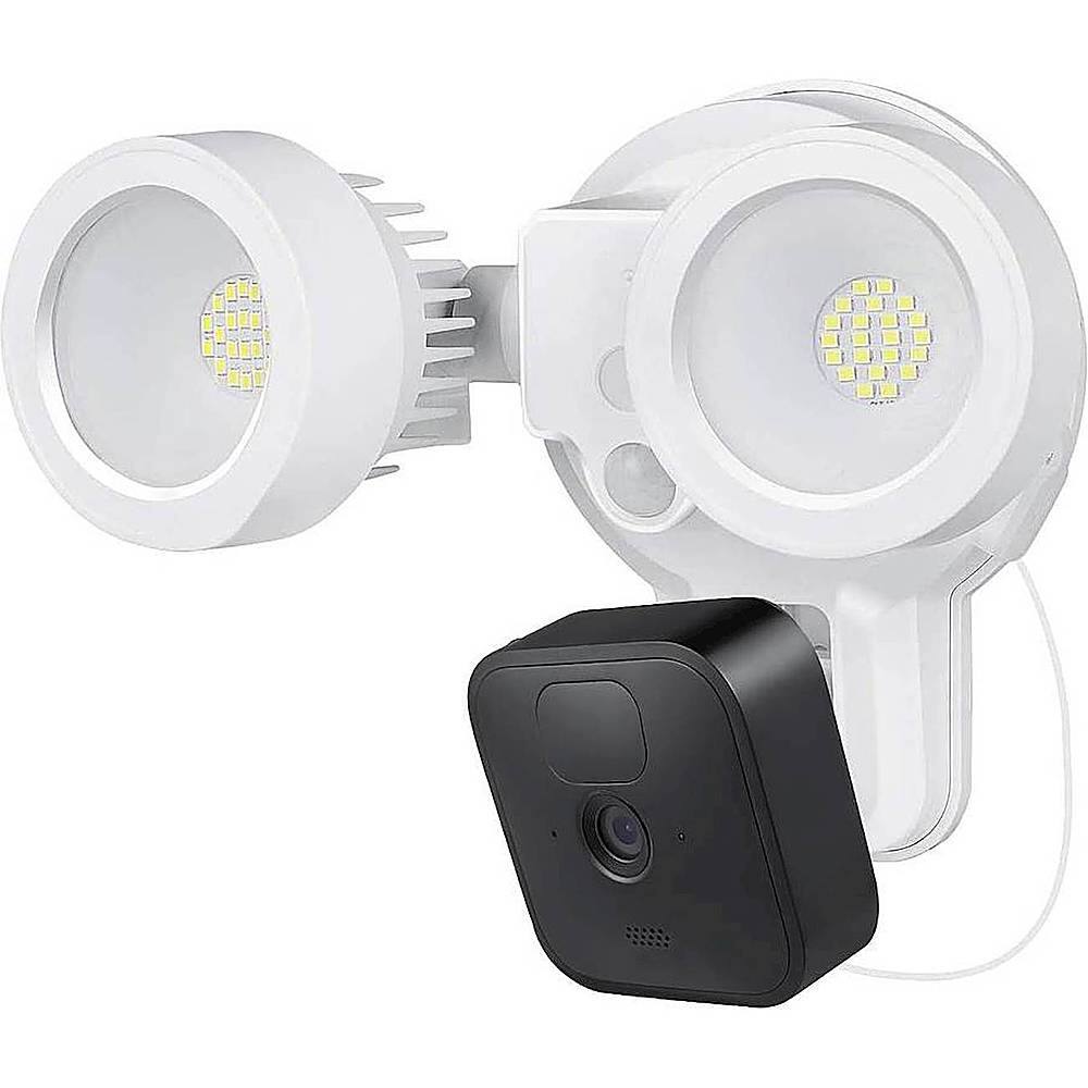 Left View: Wasserstein - Floodlight with Charger for Blink Outdoor Camera - White