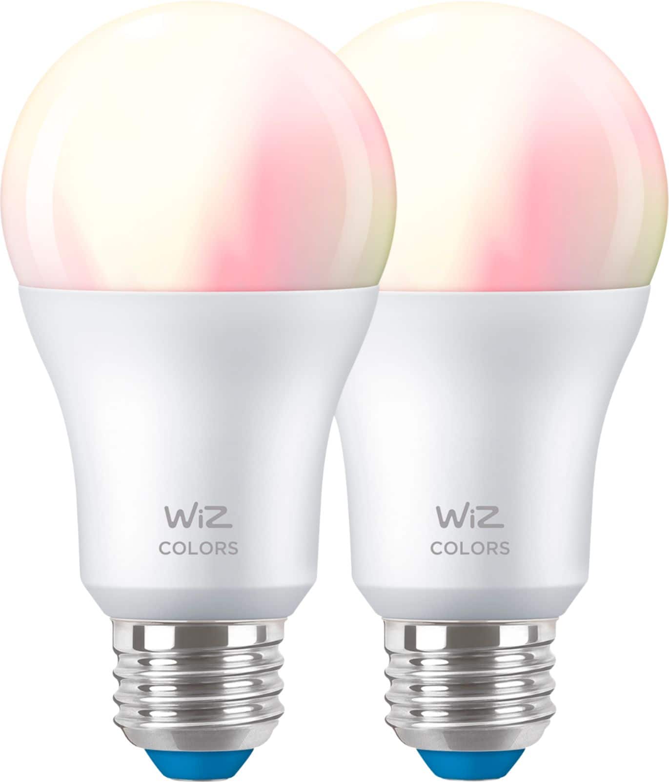 Front. WiZ - A19 60W Bulbs (2-Pack) - Color.
