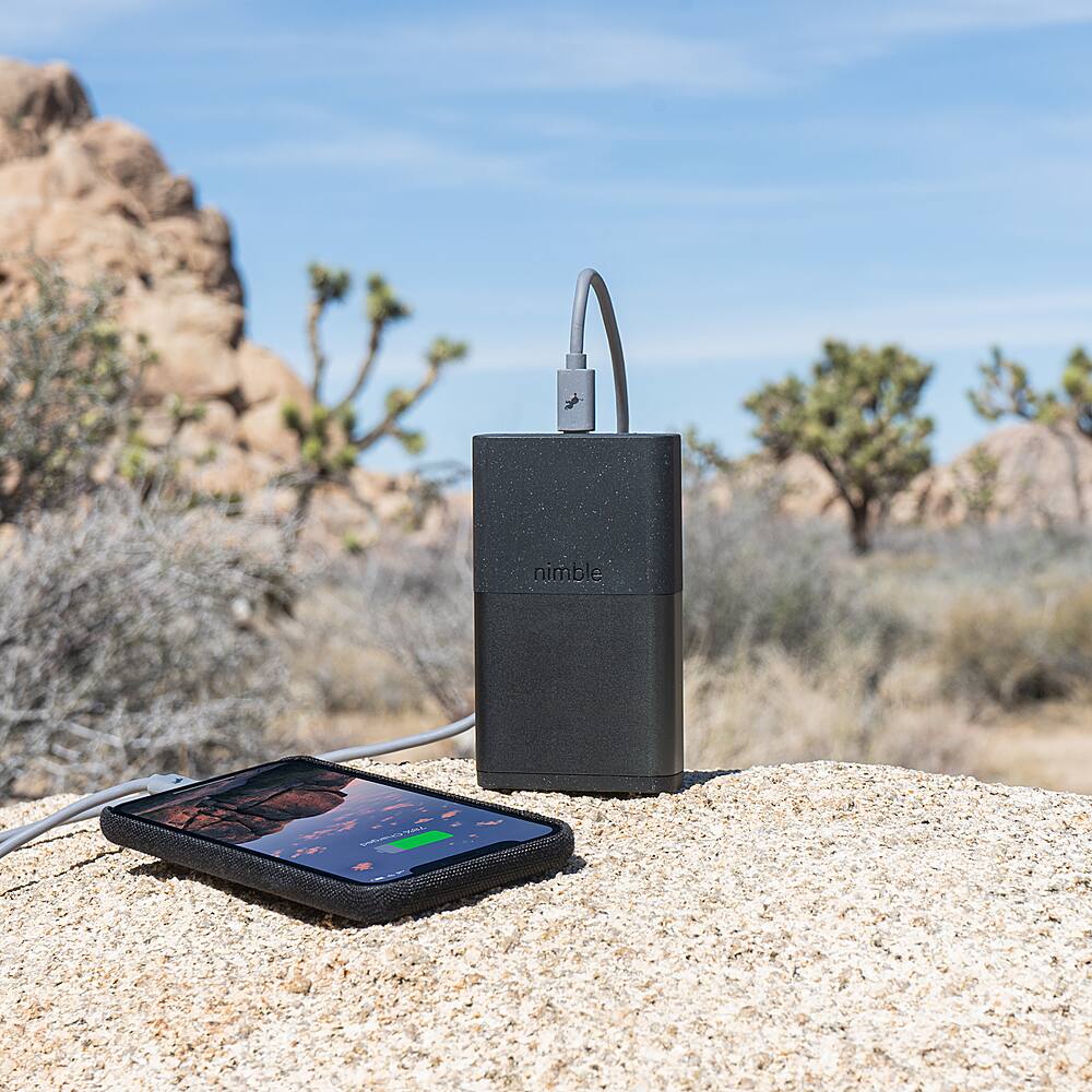 Angle View: Nimble - Eco-Friendly 3-Day Portable Charger (10K mAh, 18W PD) - Black