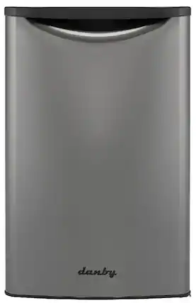 Front. Danby - Designer 4.4 Cu. Ft. Mini Fridge - Stainless Steel.