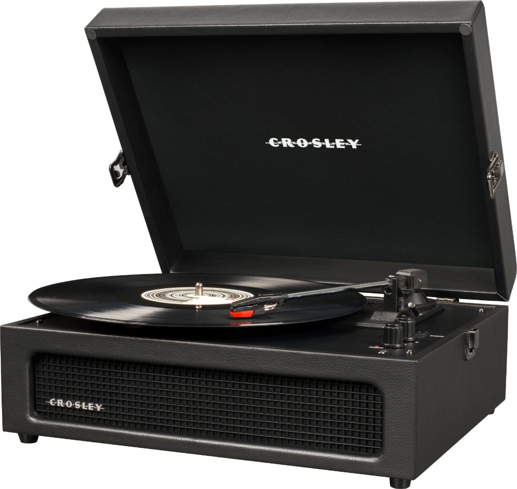 Angle. Crosley - Voyager Turntable - Black.