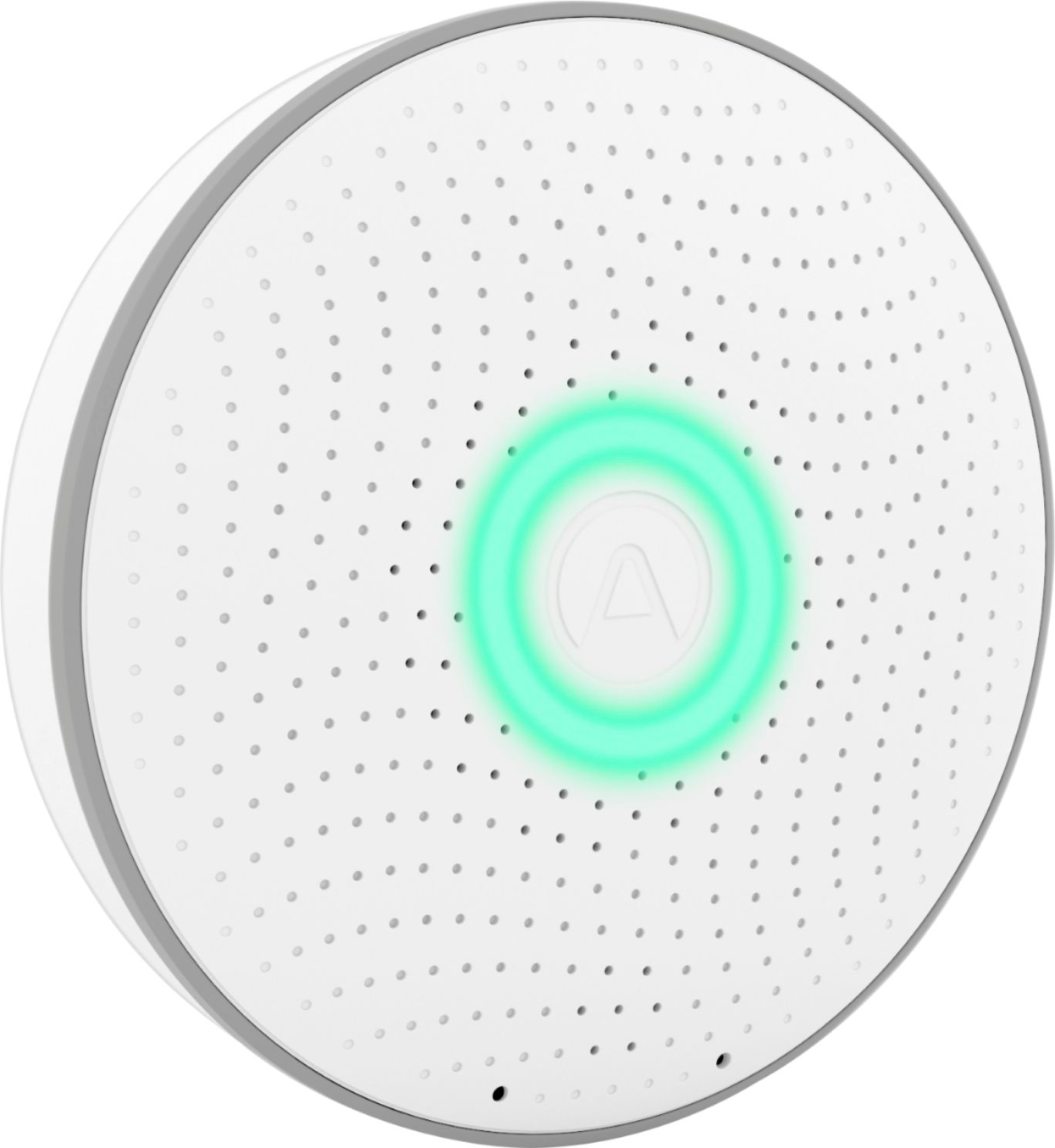 Angle View: Airthings - Wave Smart Radon Detector with Free App, Temp and Humidity Monitor, Battery Operated, No Lab Fees. - Matte White and Silver