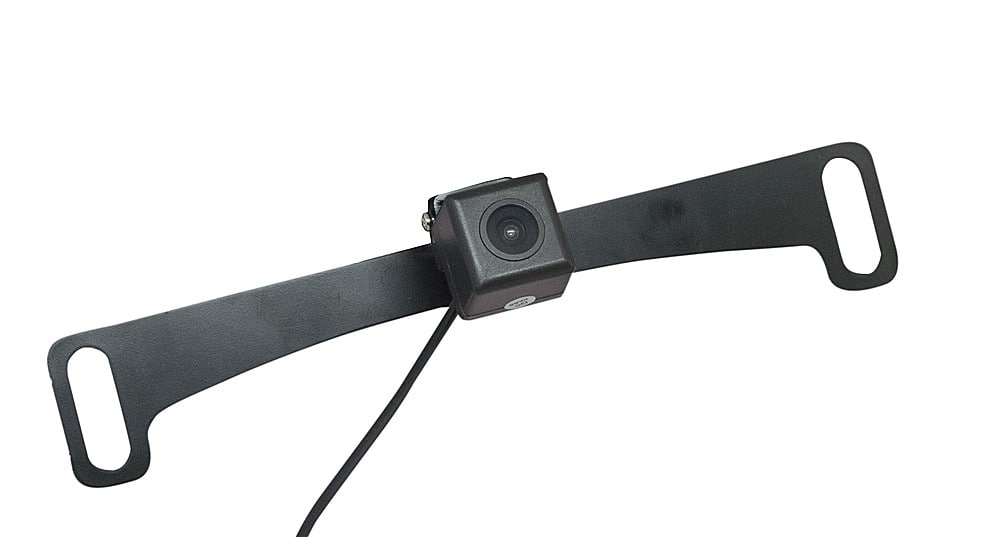 Angle. EchoMaster - Universal License Plate Back-Up Camera with Dynamic Parking Lines - Black.