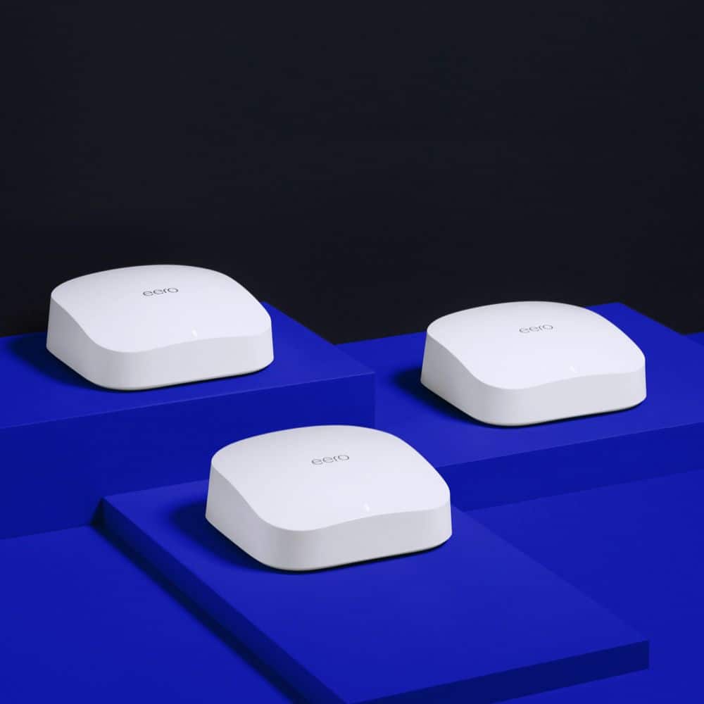 Angle. eero - Pro 6 AX4200 Tri-Band Mesh Wi-Fi 6 System (3-pack) - White.
