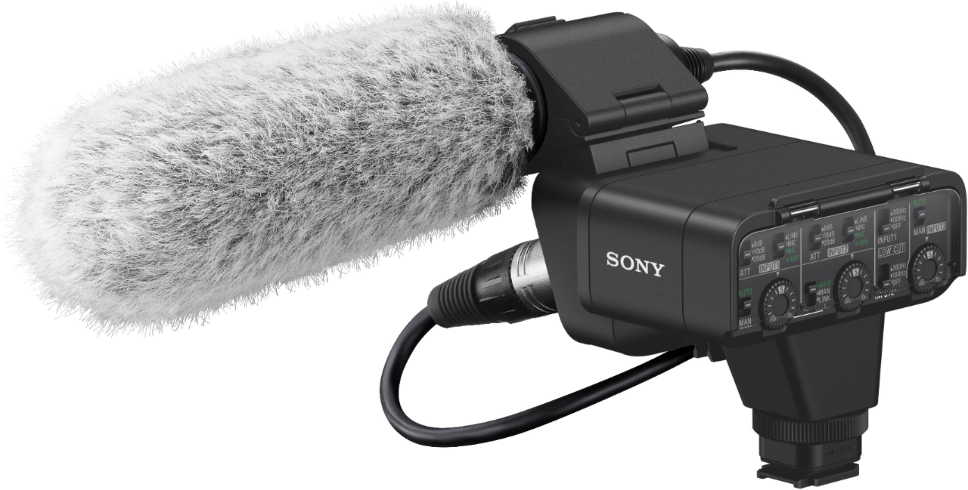 Angle. Sony - XLRK3M Dual Channel Digital XLR Adaptor Kit with Shotgun Microphone - Black.