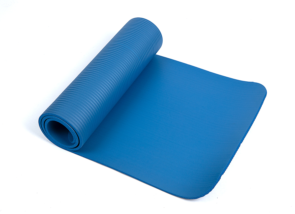 Left View: Mind Reader 1/2 Extra Thick Yoga Mat - Blue