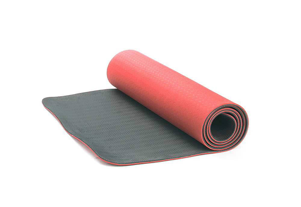 Left View: Mind Reader 1/4 inch Pro Yoga Mat - Red