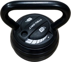 Tru Grit - 40-lb Adjustable Kettlebell - Black - Front_Zoom