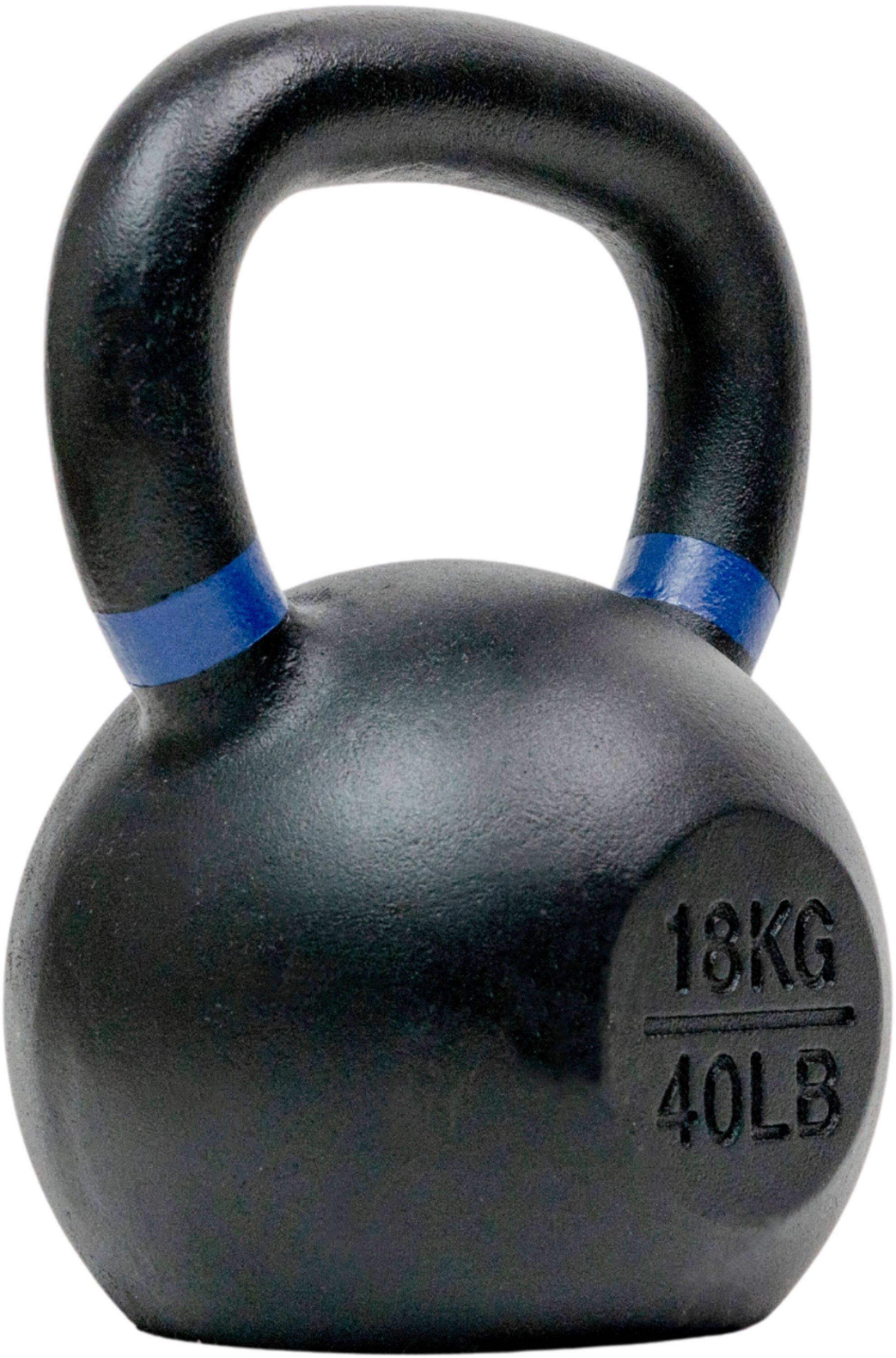 Angle. Tru Grit - 40-lb Cast Iron Kettlebell - Black.