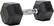 Angle. Tru Grit - 25-lb Hex Rubber Coated Dumbbell Single - Black/Silver.