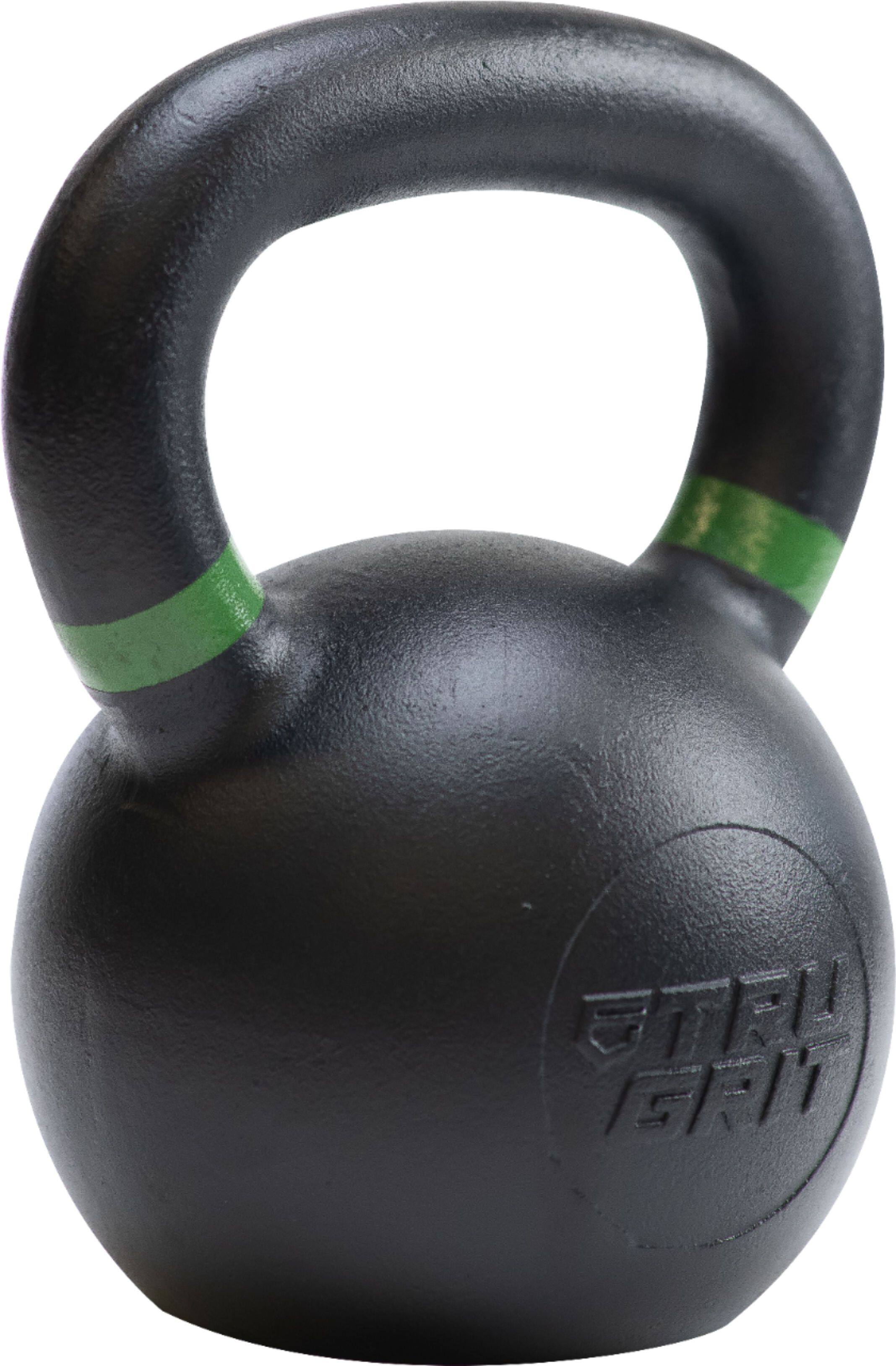 Angle. Tru Grit - 44-lb Cast Iron Kettlebell - Black.