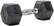 Angle. Tru Grit - 20-lb Hex Rubber Coated Dumbbell Single - Black/Silver.
